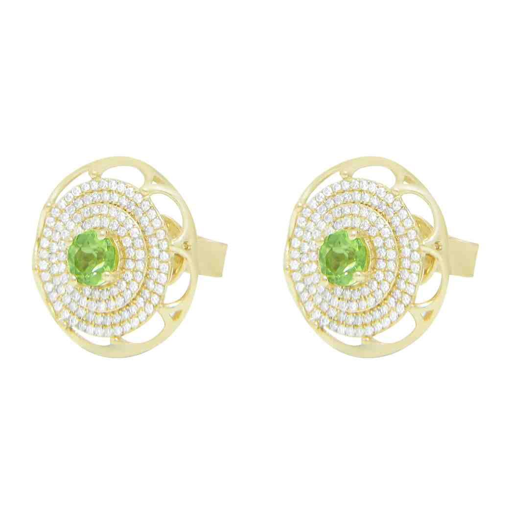  Peridot and Diamond Stud Earrings ER21233A